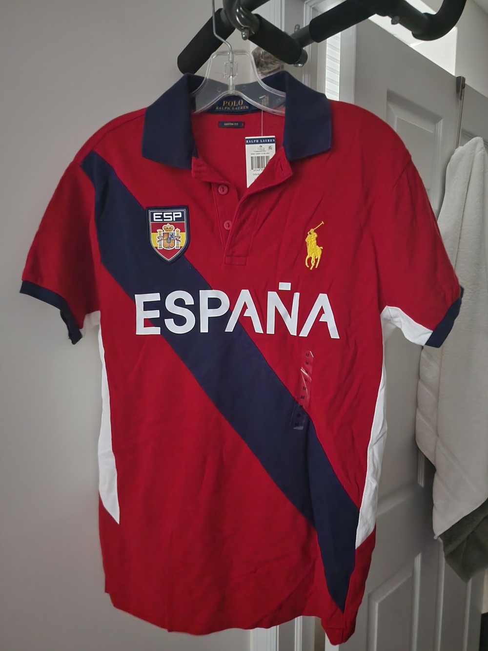 Polo by Ralph Lauren Red & Navy España Crest Polo Shirt. S-M